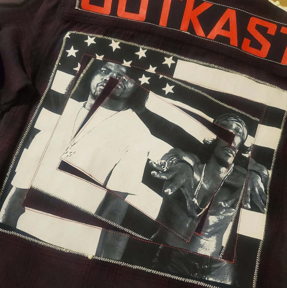 Outkast Embroidered Plaid Button-Up Flannel Shirt Stankonia Graphic - Picture 5 of 12